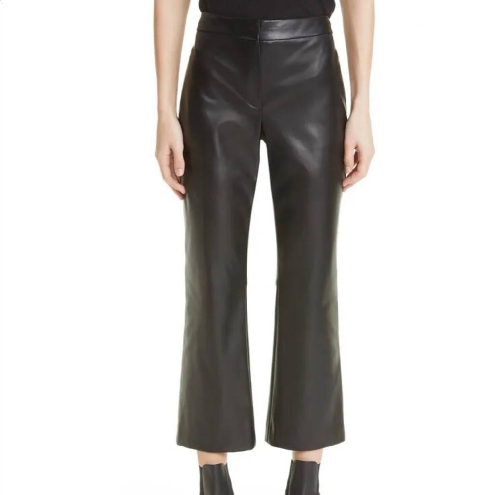 Theory Bedford Faux Leather Kick Flare Pants